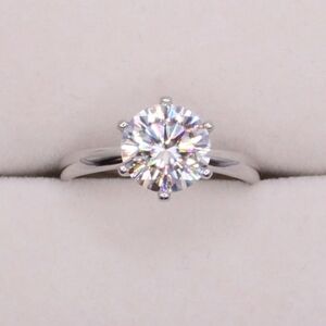 3 Carat 18K White Gold Plated Solitaire Moissanite 925 Silver Engagement…